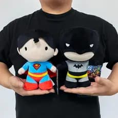 JAMXUN Novo Boneco de Pelúcia Clássico de Heróis 20cm - Batman, Superman, DC Comics, Liga da Justiça, Brinquedo de Caval