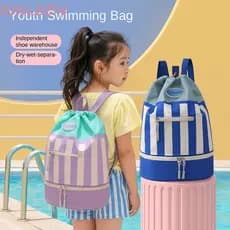 Bolsa De Praia Infantil XINLEEN , Mochila De Natação Leve E À Prova D'água , Separação Seca/Molhada