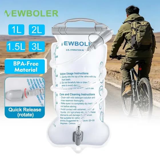 Newboler 1L 1.5L 2L 3L Bexiga De Água PEVA Bolsa Portátil Hidratação Sem BPA Para Caminhadas Camping Escalada Ciclismo J