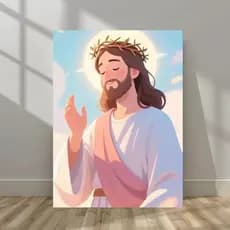 QUADRO JESUS FOFO/ QUADRO CATÓLICO EVANGÉLICO/ QUADRO INFANTIL CATÓLICO/ DECORAÇÃO INFANTIL/ PLACA DECORATIVA
