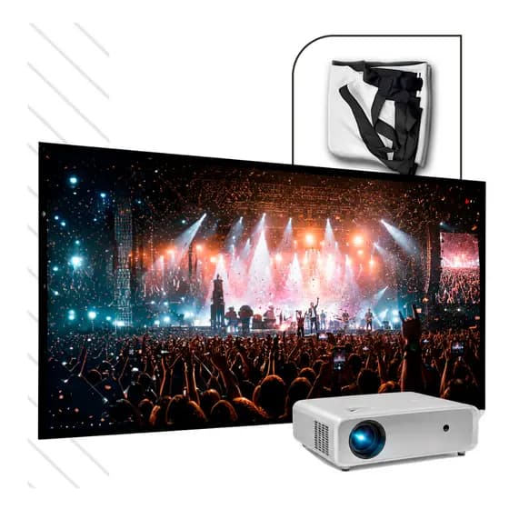 Tela de Projeção 100 Polegadas Para Projetor Full HD 4K Lona Grande Com Velcro Cinema ELIDELU