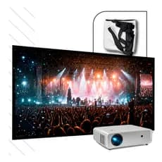 Tela de Projeção 150 Polegadas 2,5x1,5m Para Projetor Com Velcro Cinema ELIDELU Grande Lona Full HD 4K Bonita Útil