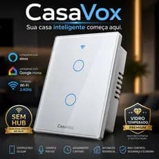 nterruptor Inteligente Wi-Fi Touch Alexa Google Home Tuya Smart Life Vidro Premium