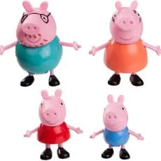 Conjunto de 4 peças de decorações de bolo em forma de porco Decorações fofas de família de porcos para aniversário 2VLL