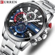 Relógio de Quartzo Masculino Original CURREN em Aço Inoxidável à Prova d'Água/Casual/Empresarial/Retro/Militar CR15SX BP