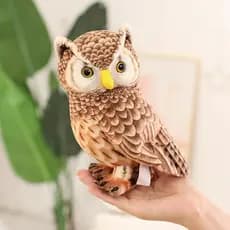 Brinquedo de pelúcia simulado de coruja noturna de 20cm-30cm, animal fofo, pássaro de pelúcia natural, brinquedo de pelú