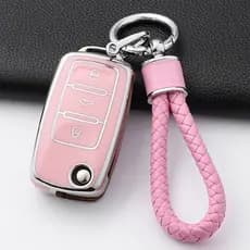 Nova capa de chave de carro em TPU, adequada para Volkswagen Polo, Tiguan, Passat, Golf, Jetta, Lavida, Skoda Octavia, S