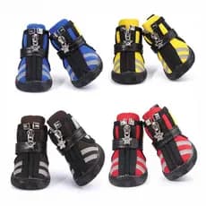 Conjunto de 4 Peças de Botas Impermeáveis para Cães de Estimação, Botas de Chuva Antiderrapantes para Chihuahua, Calçado