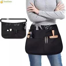 Avental de Barbeiro LONTIME, Bolsa de Cintura para Cabeleireiro à Prova de Descolorante com 5 Bolsos para Corte de Cabel