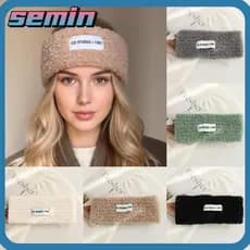 Faixa de Cabelo Feminina de Tricô SEMIN, Faixa de Veludo Macio com Borda Larga Esportiva para Proteção das Orelhas 78D8