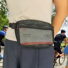 Bolsa de Cintura Transparente Ajustável em Malha Oca com Alça Larga para Viagem (MYAL) UN0Z