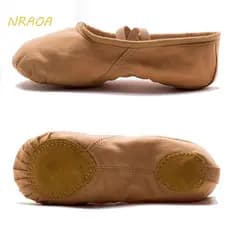 Sapatos de Dança NRAOA para Crianças, Adultos, Mulheres, Treinamento de Ballet, Profissional em Lona e Couro, Meninas ML