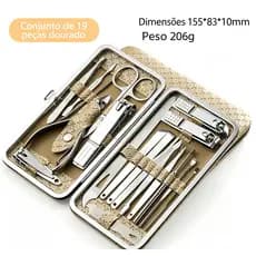 Novo estilo cortador de unhas conjunto de 19 peças Diagonal cortador de unhas Pedicure colher de orelha conjunto de Mani
