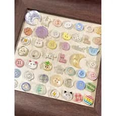 Botão caixa misteriosa creme ins estilo bonito fresco diy jóias feitas à mão acessórios decorativos acessórios de costur