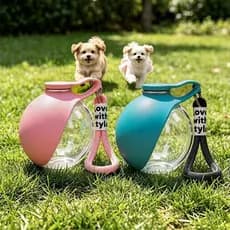 Novo estilo de cachorro, copo de água para passeio, garrafa de água potável portátil, dobrável, ao ar livre, copo portát