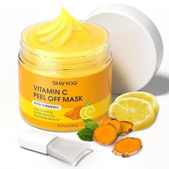 Máscara Facial Peel Off com Vitamina C SHVYOG, Máscara Peel Off com Cúrcuma, Removedor de Cravos e Máscara Facial Esfoli