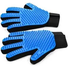 Pet Hair Removal Glove for Dogs & Cats, 2-in-1 Deshedding Brush & Massage Mitt - Grooming Gloves for Shedding Control, B