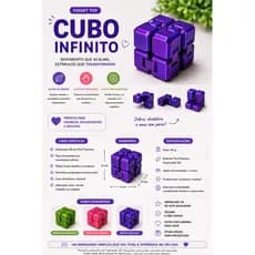 Cubo Infinito Sensorial | Fidget Toy Antiestresse | Brinquedo Sensorial