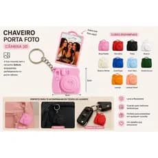 KIT com 3 Chaveiro Porta Foto 3x4 Câmera Polaroid 3D | Lembrancinha Casamento Aniversário Presente