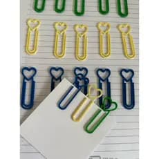 Clips Marcador de Página Coração Cores do Brasil | Kit com 10, 20 ou 50 Unidades