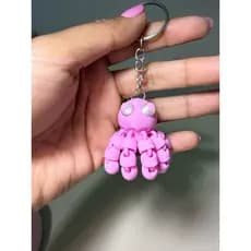 Chaveiro Polvo Articulado Flexível 3D Fidget Antiestresse Decorativo