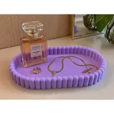 Bandeja Decorativa Bubble Oval 20x12 cm Porta Joias Organizador Decorativo