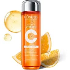 Tônico Facial de Vitamina C 130ml, HONLINK Complexo de Vitamina C 5X com Niacinamida e Ácido Hialurônico, Tônico Hidrata