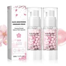2PCS Creme Clareador Gluta, Creme Clareador para Axilas, Cápsulas Clareadoras Sakur Pearl, Creme para Cuidados Corporais