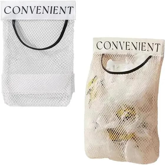 Conjunto de 2 Suportes para Sacos de Lixo, Dispensador Adesivo para Montagem na Parede, Organizador de Armazenamento Prá