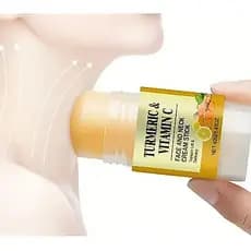 Creme para Pescoço, Creme em Bastão Firmador para Rosto e Pescoço com Cúrcuma e Vitamina C, Creme Firmador para Pescoço,