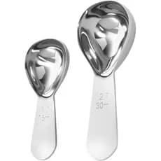 2 Colheres Medidoras de Café, Colheres de Café Premium em Aço Inoxidável 18/8, Conjunto de 2 Colheres Medidoras de Café