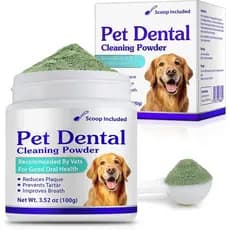 Pó para Limpeza de Dentes de Cães - Pó Dental para Cães - Refrescante de Hálito para Cães - Combate o Tártaro, Reduz a P