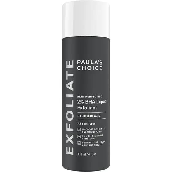 Paula's Choice SKIN PERFECTING 2% BHA Esfoliante Líquido com Ácido Salicílico, Polidor Facial para Poros, Rugas e Linhas
