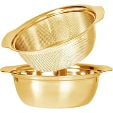 Conjunto de Escorredor de Malha Fina em Aço Inoxidável 304 Paoli, Escorredor de Grande Capacidade de 2QT com Tigela para