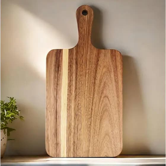 Tábua de Corte ZeQi em Madeira de Acácia com Alça 13.7''X7'' / Tábua de Charcutaria/Tábua de Servir/Tábua para Servir Qu
