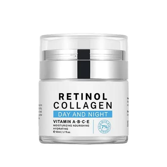Creme Facial de Colágeno e Retinol - Complexo Hidratante 7% Antienvelhecimento e Antirrugas, Creme Firmador com Tecnolog
