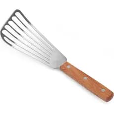 Espátula para Peixe com Cabo de Madeira New Star Foodservice 43068, Lâmina de 6,5", Prata D7N7