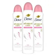 Desodorante Antitranspirante em Spray Dove Advanced Care Powder Soft, 3 unidades, para ajudar na reparação da barreira c