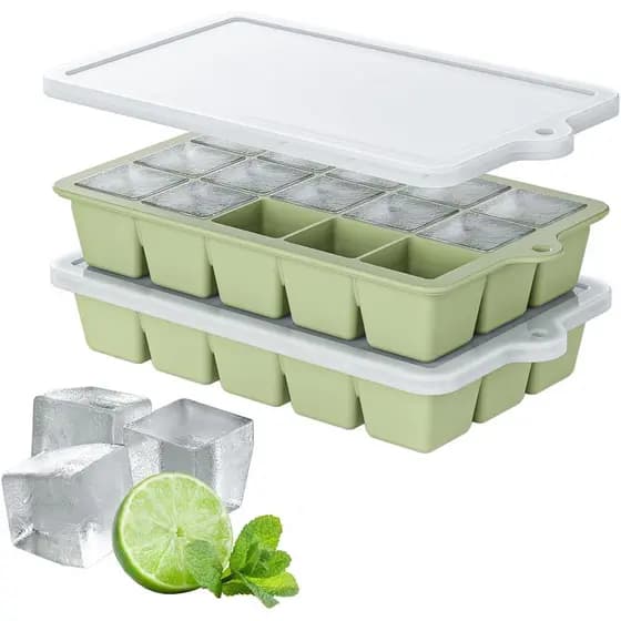 Forma de Gelo de Silicone, Pacote com 2, Molde de Gelo HANCELANT, Formas de Gelo para Freezer com Tampa para Whisky, Com