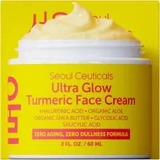 SeoulCeuticals Creme Coreano de Cúrcuma para Cuidados com a Pele – Hidratante Facial para Pele Seca e Sem Brilho – Produ