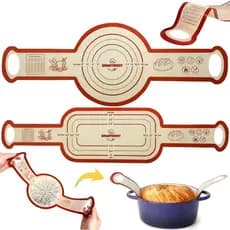 Suporte de Silicone para Pão de Fermentação Natural para Forno Holandês, 2 Peças de Tapete de Cozimento Antiaderente Reu