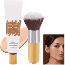 Hidratante BB Blur com Pincel, Hidratante BB com Fator de Proteção Solar 30+, Hidrata e Suaviza a Pele, Cobertura Média