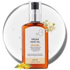 Óleo Capilar de Argan RAIP R3 – Sérum Leve Protetor Térmico para Cabelos Frisados e Danificados – Repara Visivelmente as