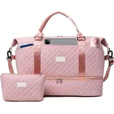 Mala de viagem de grande capacidade de 50 litros com compartimento para sapatos, adequada para mulheres, bolsa de mão pa