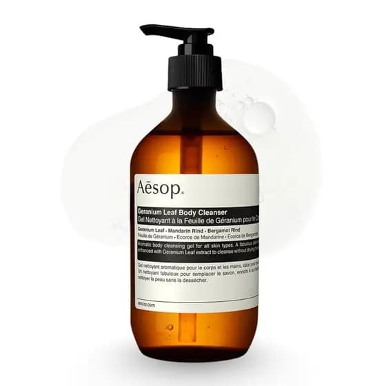 Aesop Sabonete Líquido Corporal de Folha de Gerânio |   Gel de Banho Suave com Mistura de Óleos Essenciais de Gerânio, M
