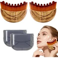 Escova de Contorno Facial Linfático (2 Peças), Massageador Manual Super Macio para Drenagem Linfática, para Esculpir, Al