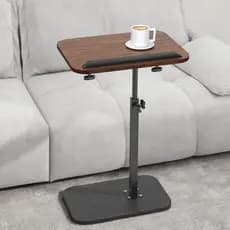 Mesa lateral para sofá ENNVA, mesa lateral em forma de C com altura ajustável, mesa lateral estreita para sala de estar