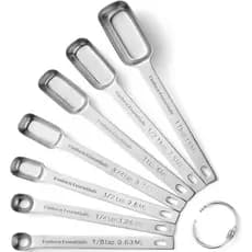 Conjunto de Colheres Medidoras de Aço Inoxidável Hudson Essentials para Produtos Secos ou Líquidos - Encaixa em Potes de