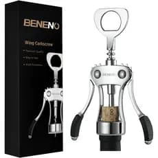 Abridor de Vinho Beneno, Saca-rolhas de Asa Premium em Liga de Zinco com Abridor de Garrafas Multifuncional, Saca-rolhas