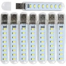 Pequeno Bastão de Luz USB com 8 Lâmpadas para Fonte de Alimentação/Estação de Energia Portátil (Pacote com 8)(Branco) OO